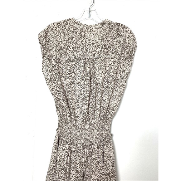 Rails Angelina Mini Dress Size M Cheetah Print Sleeveless Drop Waist Button - Picture 6 of 14